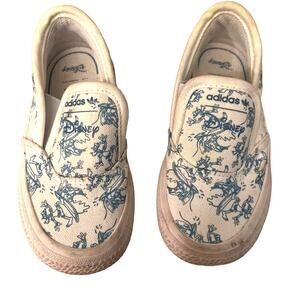 Adidas Ortholite Disney Print Unisex Slip-on Shoes Size 7K White/Blue